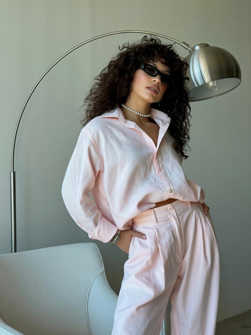 High raise linen pants