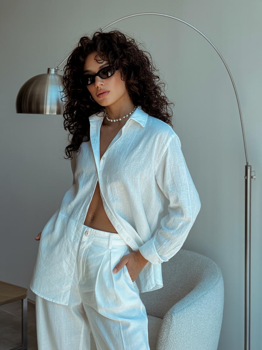 High raise linen pants